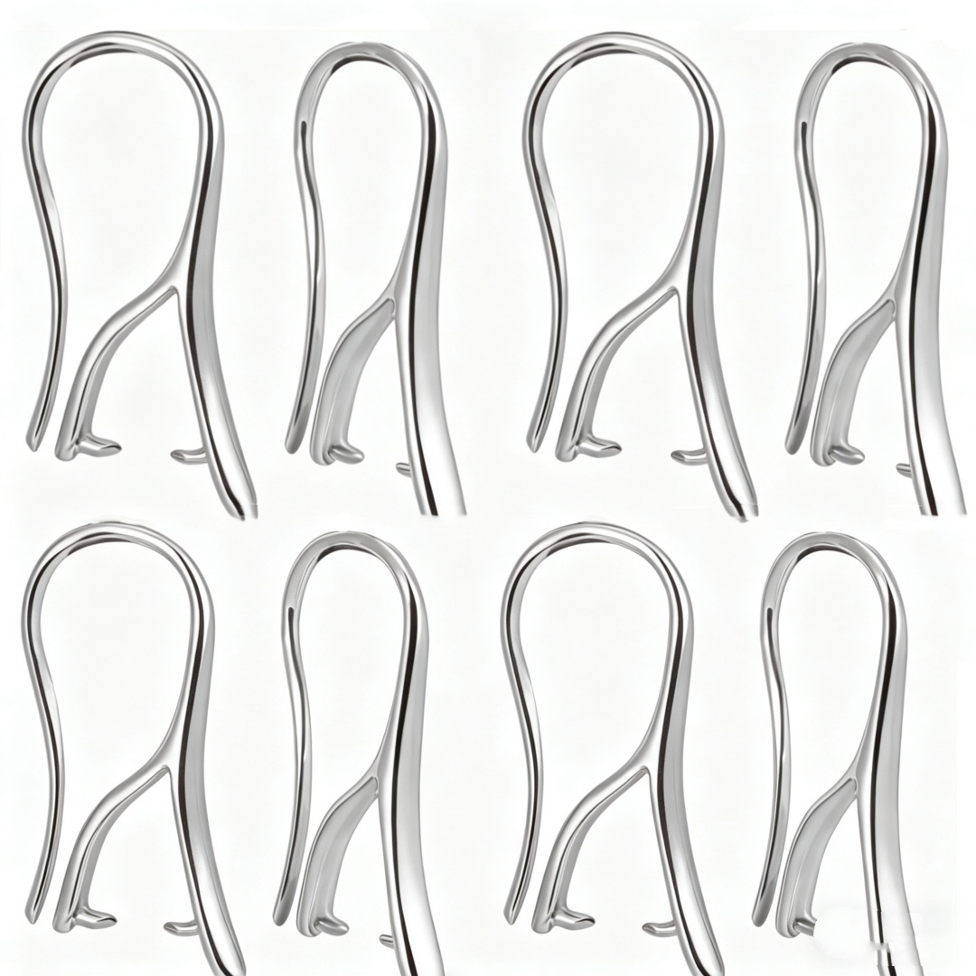 Jewelry Making Yarn - 10/30個入り ホワイト ピンチベイル付き 金メッキ真鍮製 フレンチイヤワイヤー ペンダントクラスプ付き