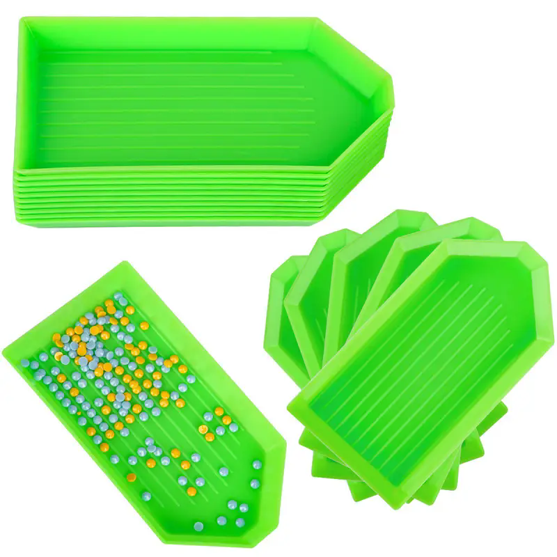 Jewelry Making Board - 6 ピース/セットプラスチックダイヤモンドペインティングビーズソートトレイ、簡単に注ぐデザインのクラフトジュエリーオーガナイザー、DIY ダイヤモンドアートアクセサリー