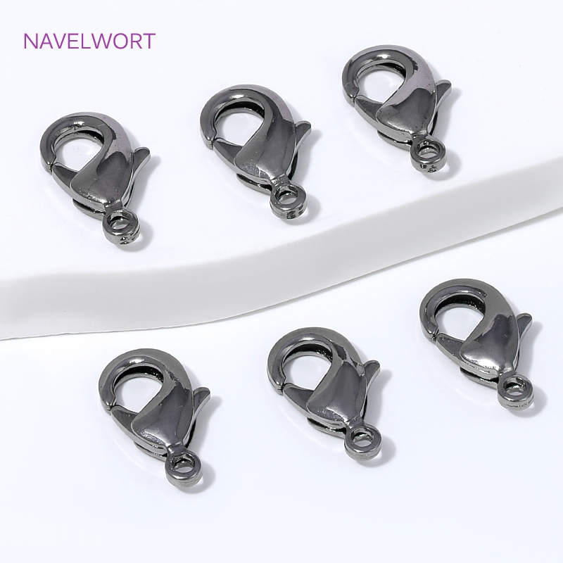 Jewelry Making Items - 黒メッキ真鍮製12mmロブスタークラスプコネクターアクセサリー、ジュエリー用クラスプ、DIYブレスレットネックレス製作パーツ