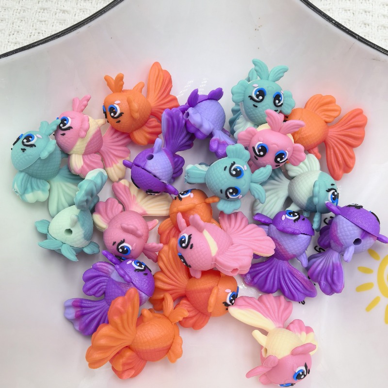 Jewelry Making 3 Year Old - 20 個 3D シリコーンビーズ食品グレード漫画フォーカルビーズジュエリー作成 DIY ペンキーホルダーアクセサリーベビーシリコーンビーズ