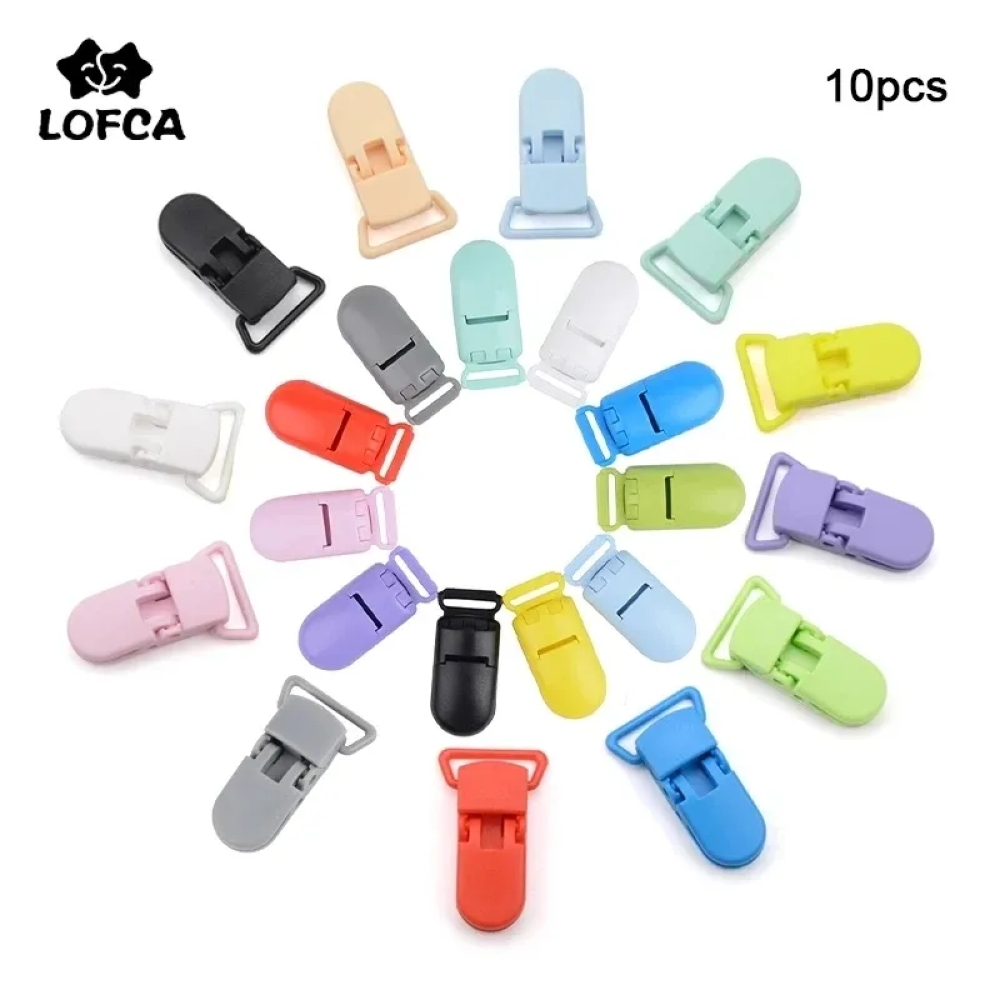 Jewelry Making 3 Year Old - LOFCA 10 個ベビーおしゃぶりクリップ 15/20 ミリメートル乳首プラスチッククラスプ幼児乳首マルチカラークランプ DIY