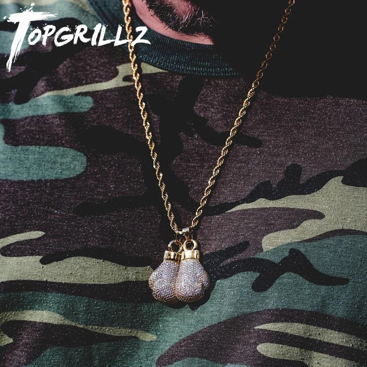 Jewelry Making Gloves - Topgllz-メンズボクシングネックレス,ゴールドシルバーカラーミニチェーン,ラインストーン付き,ヒップホップスタイル,パンク,ギフトジュエリー