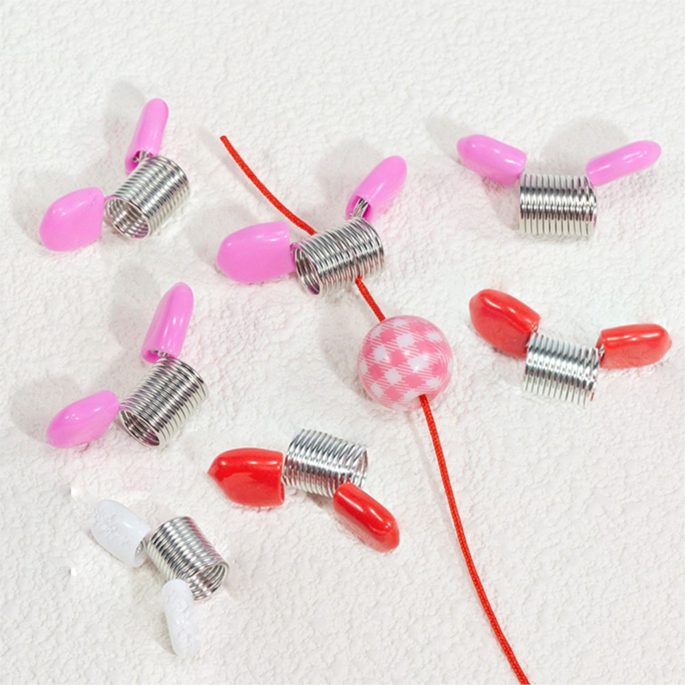 Jewelry Making Tools List - 5 個のスプリングビーズクランプクリエイティブワイヤーエンドジュエリー作成ツールビーズが落下するのを防ぐ DIY 手作りブレスレットネックレス