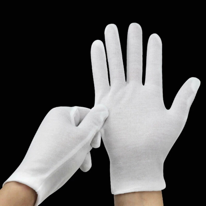 Jewelry Making Gloves - 24 個白手袋 12 ペアソフト綿手袋コインジュエリーシルバー検査手袋伸縮性裏地手袋