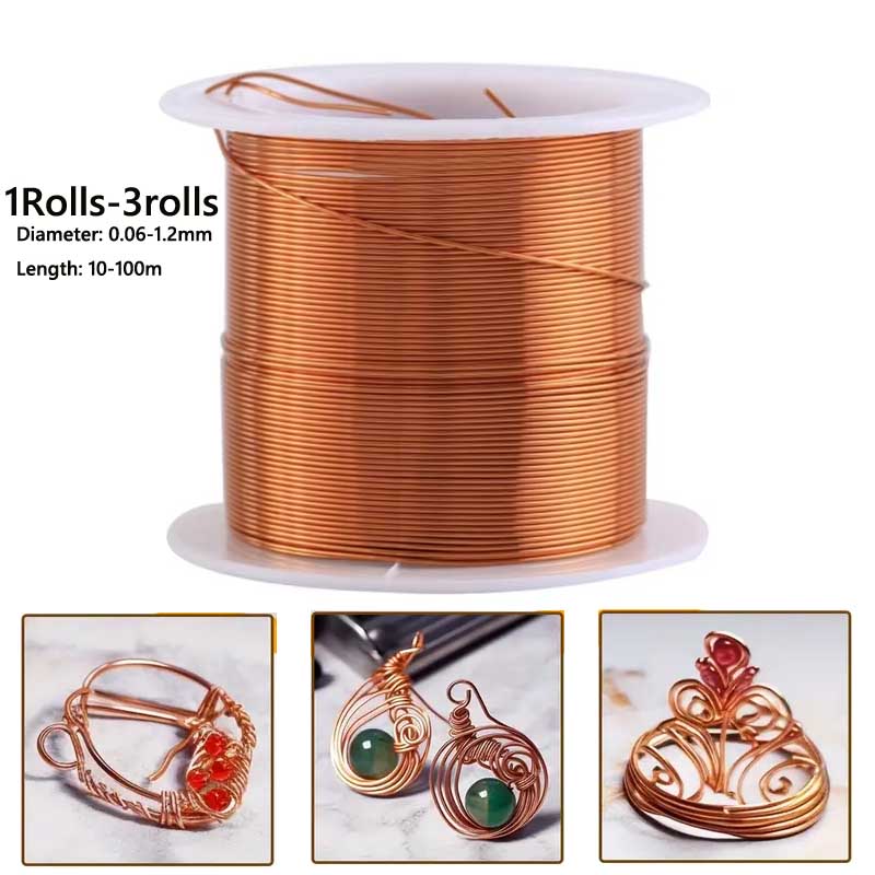 Jewelry Making Yarn - 1-3 ロール軟銅線電気培養園芸 0.06-1.2 ミリメートルジュエリーメイキングビーズ手作りジュエリーメイキング DIY アートワーク