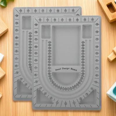 Jewelry Making Board - 2 個ビーズデザインボードネックレスデザイントレイジュエリー作成オーガナイザー DIY ビーズアクセサリークラフトボードビーズボード