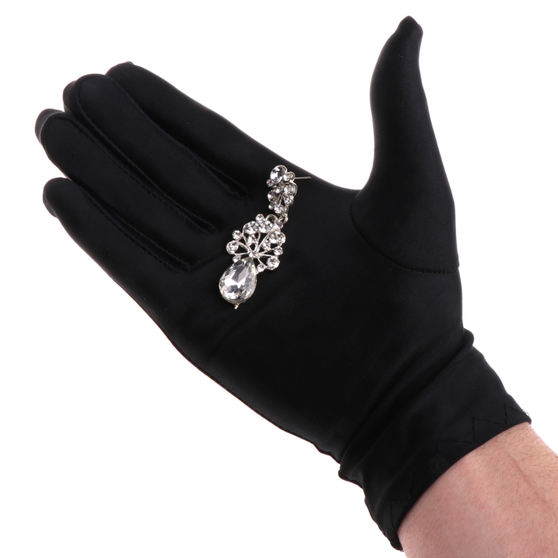 Jewelry Making Gloves - Javrick-男性と女性のためのテキスタイル,綿のlisleジュエリーグローブ,作業保護具,1ペア,黒,2s41407