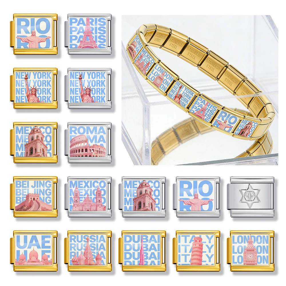 Jewelry Making Newcastle - GEMOSA チャームジュエリー ホリデーギフト イタリアンリンク 9mmステンレススチール対応 新デザイン