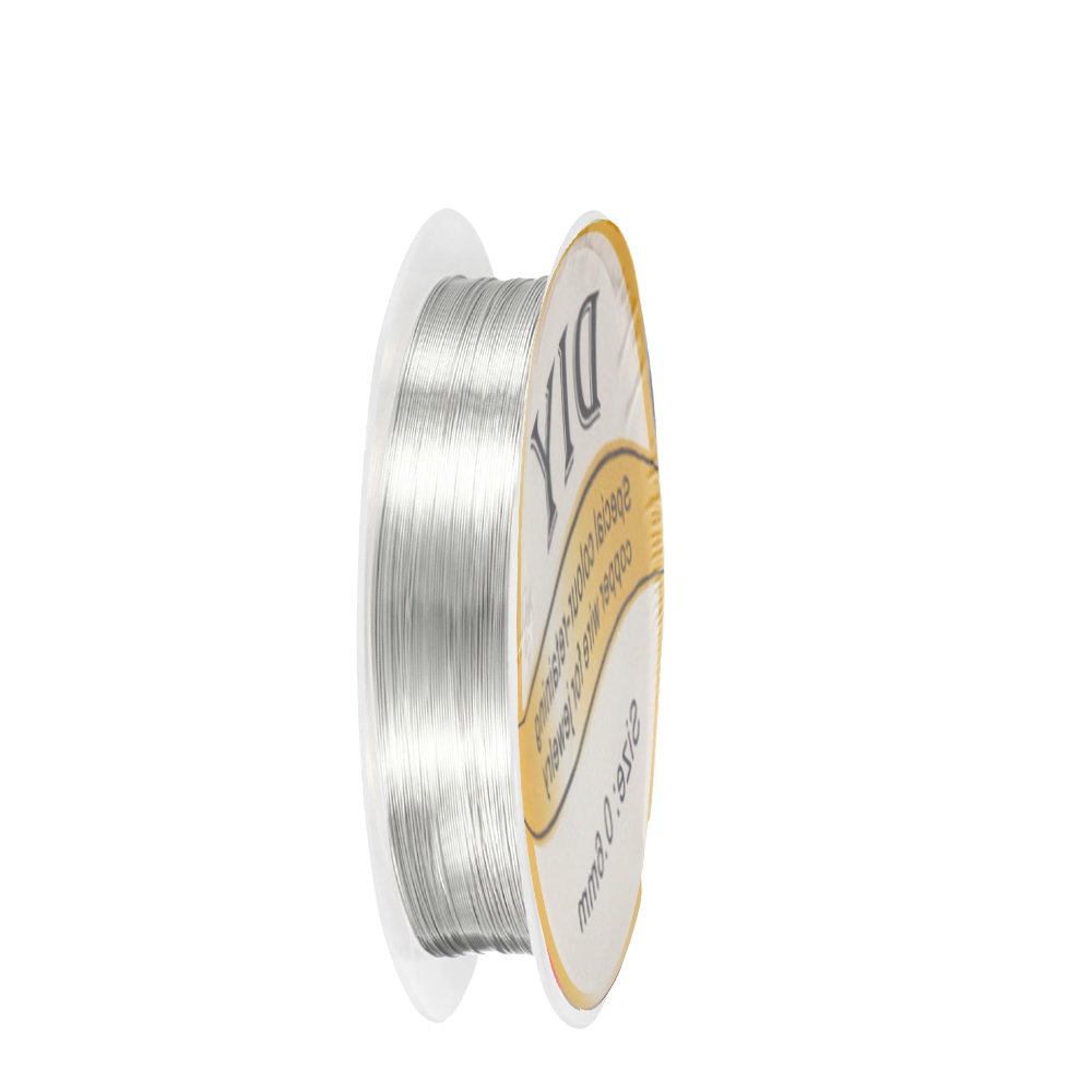 Jewelry Making Yarn - 1ロール シルバー銅線 0.3/0.4/0.5/0.6/0.8mm ビーズコード ブレスレット ネックレス