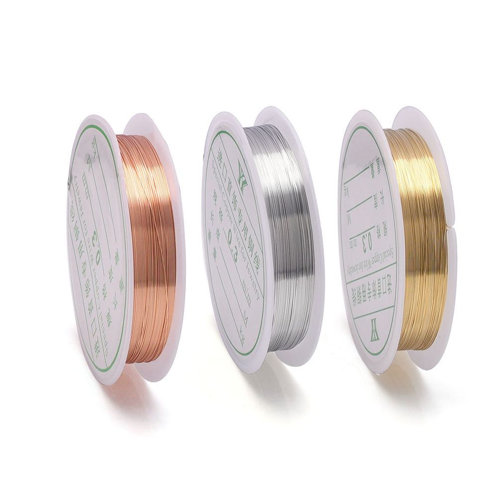 Jewelry Making Yarn - 0.2-1mm ジュエリーワイヤー、クラフトワイヤー、変色しにくい銅ビーズワイヤー、ジュエリー製作用品とクラフト用