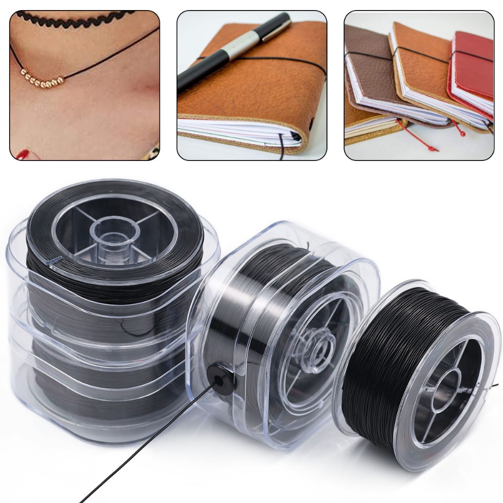 Jewelry Making Yarn - 0.5～1mm ブラック エラスティック クリスタル スレッド コード