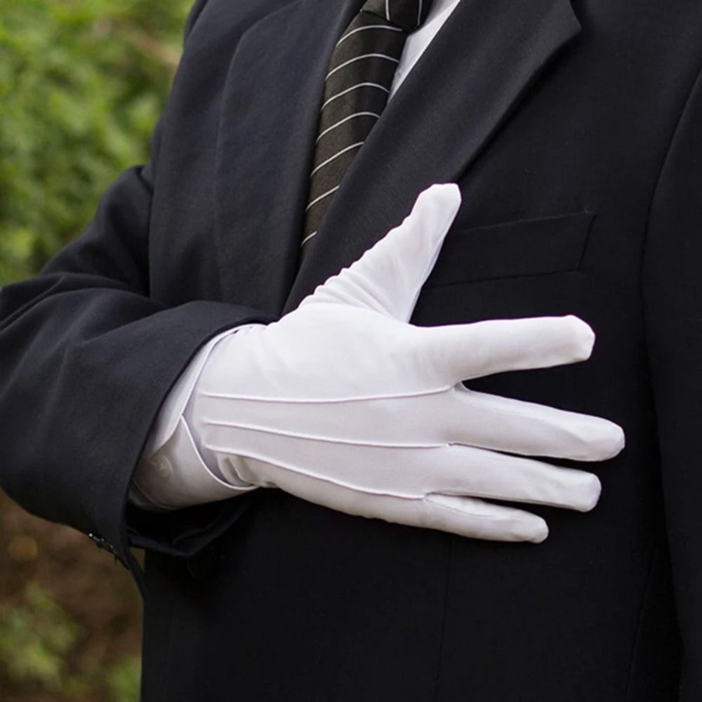 Jewelry Making Gloves - 柔らかい綿の手用手袋,手の保護,フォーマル,黒と白,ジュエリー検査,運転
