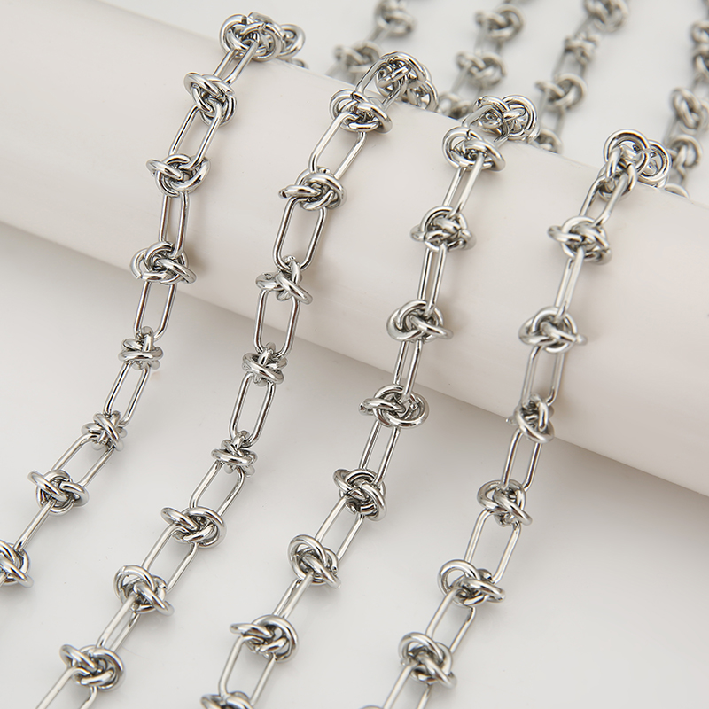 Jewelry Making Knots - 1 メートルのステンレス鋼の結び目ビッグチェーン手作り太い大きなチェーン DIY ジュエリーメイキングブレスレットネックレスジュエリーチェーン