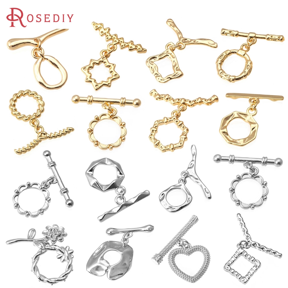 Jewelry Making Kit - 6セット 18Kゴールドカラー 真鍮製 丸型O型トグルクラスプ ブレスレット用コネクタークラスプ 高品質DIYジュエリーアクセサリー製作材料