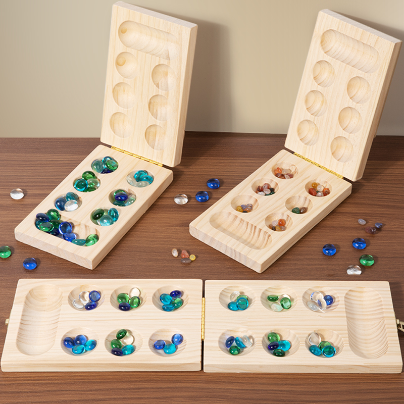 Jewelry Making Board - マンカラ ボードゲームセット ファミリーゲーム マルチカラービーズ 対象年齢7歳以上 木製