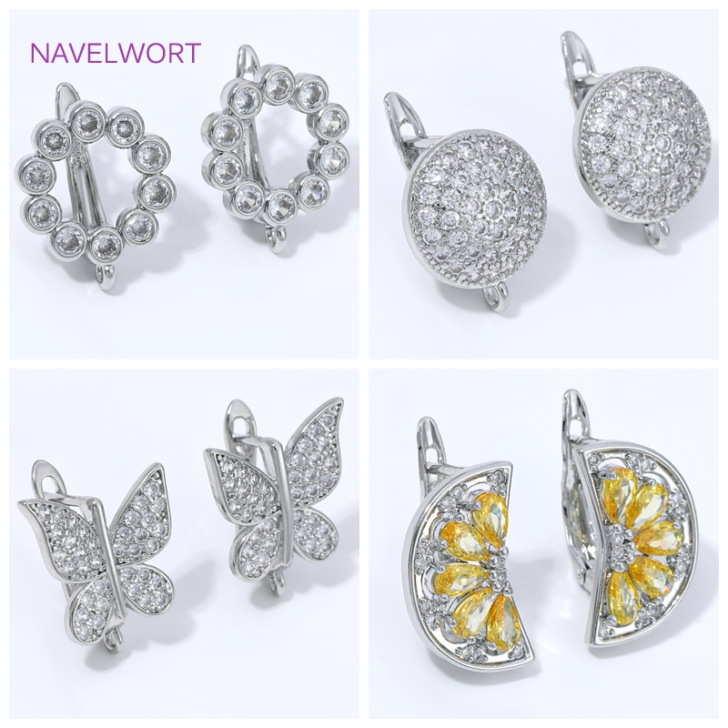 Jewelry Making Items - 18K金メッキ扇形フラワーイヤワイヤーイヤリング金具、真鍮製基本留め具イヤリングフッククラスプ、DIYジュエリー材料