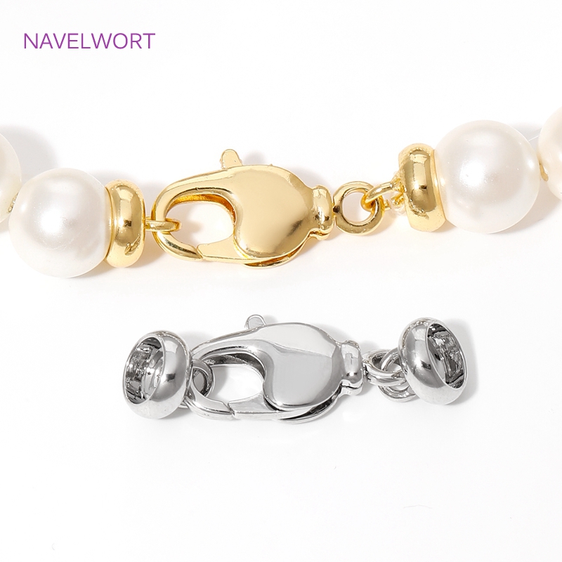 Jewelry Making Items - 18K ゴールドメッキ真鍮ロブスタークラスプコネクタ、ジュエリーエンドキャップファスナークラスプ DIY ブレスレットジュエリー作成アクセサリー