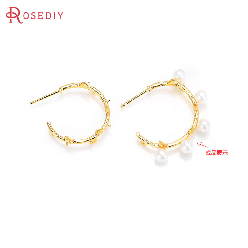 Jewelry Making Set - 6 個 18 K ゴールドカラー真鍮ハーフピンラウンドスタッドピアス高品質ジュエリー作成用品ネックレスアクセサリー女性のための