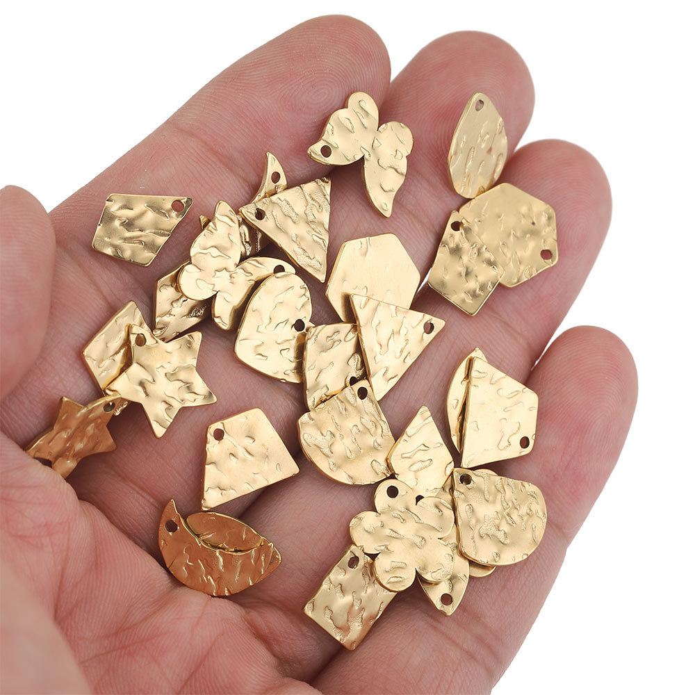 Jewelry Making Hammer - 小さなステンレス鋼の金メッキのブレスレット,ハート,月,蝶,空白のジュエリーの素材,20個