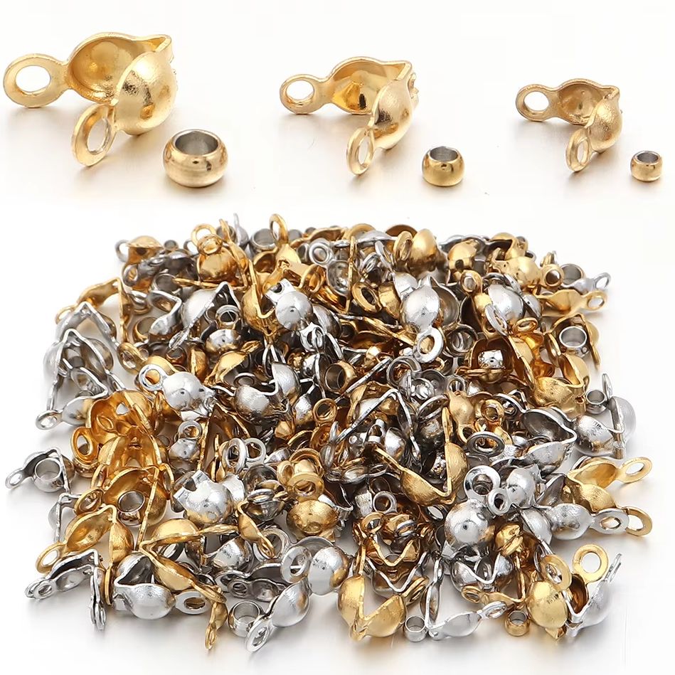 Jewelry Making Kit - 40～200個入り ステンレス製 コネクター クラスプ クリンプエンド ビーズ