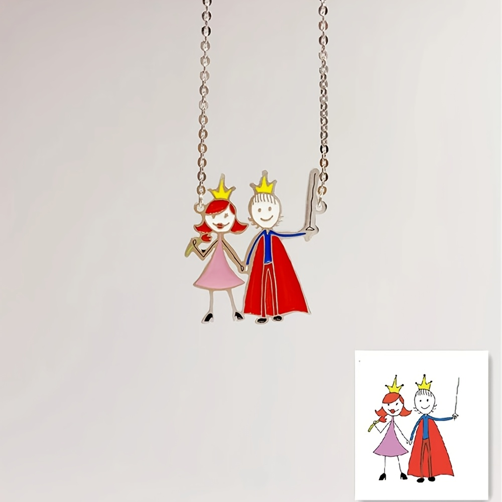 Jewelry Making 3 Year Old - 子供の絵画ペンダントお土産ジュエリーネックレスママベビー用ステンレス鋼防水性と色褪せないギフト