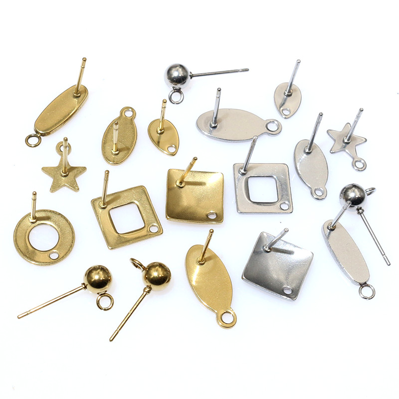 Jewelry Making Kit - 20個ステンレス鋼クラフトイヤリングスタッド幾何学的多角形イヤリングポストコネクタDIYイヤリングジュエリー製造用品