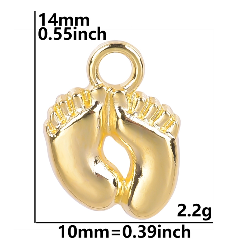 20-50 個チャームベビーフィート足ゴールドカラーペンダン - Jewelry Making 3 Year Old のレビューと価格