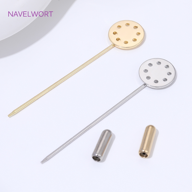 14K金メッキロングブローチ安全ピン12mmブランクベースト - Jewelry Making Tray のレビューと価格
