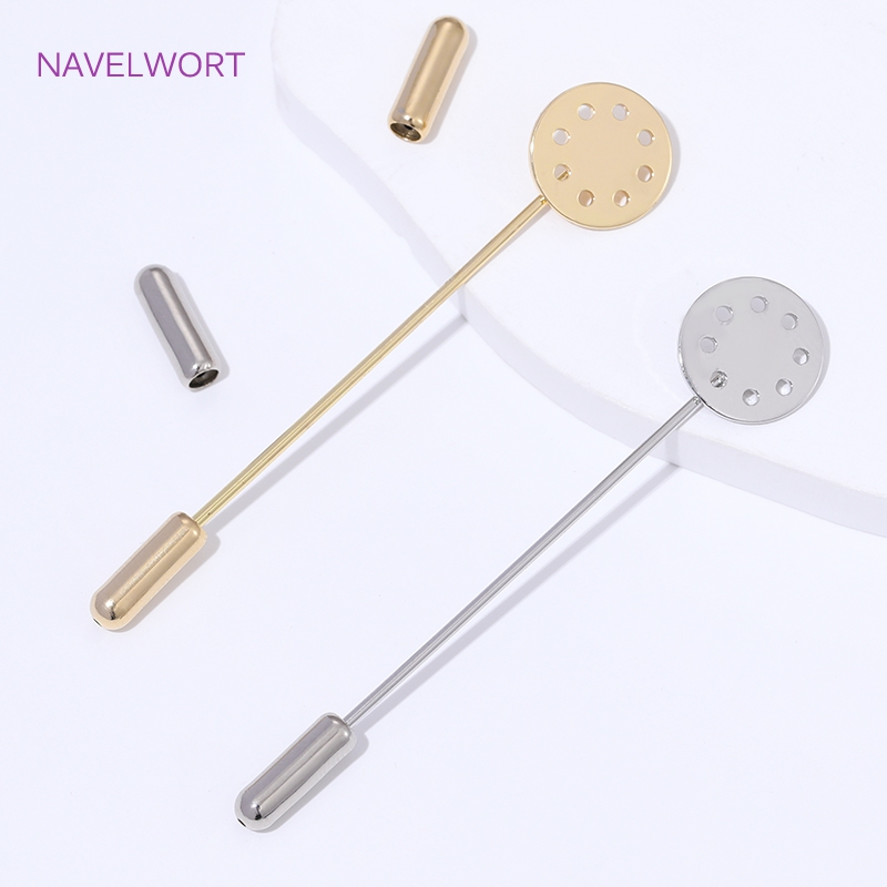 14K金メッキロングブローチ安全ピン12mmブランクベースト - Jewelry Making Tray のレビューと価格