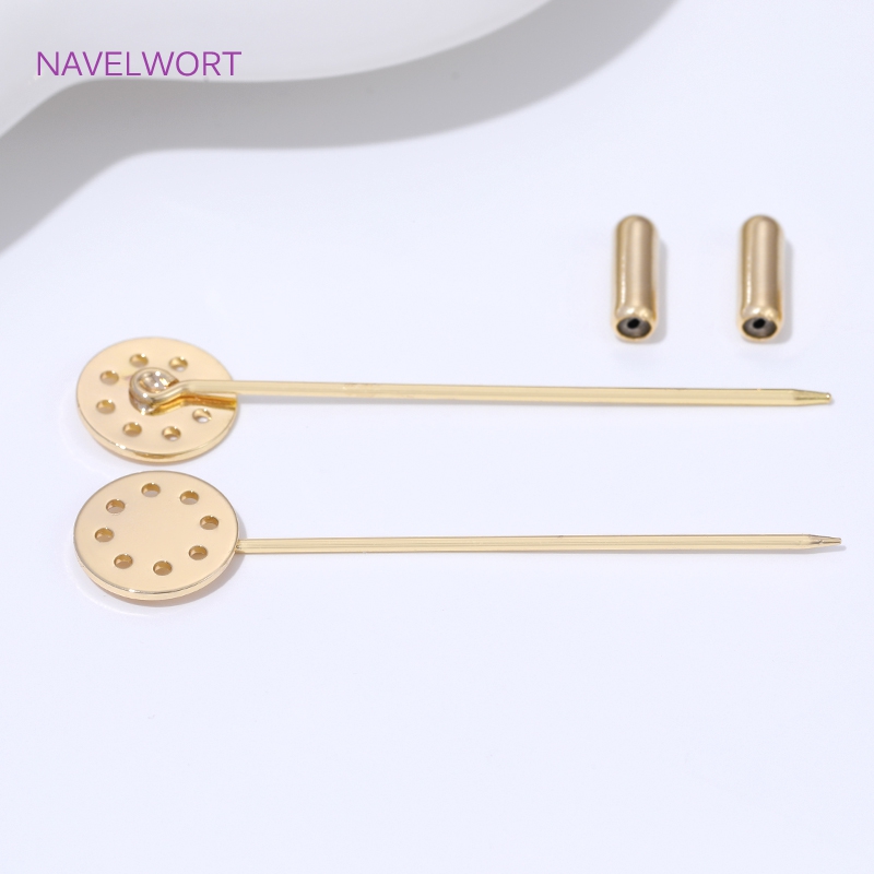 14K金メッキロングブローチ安全ピン12mmブランクベースト - Jewelry Making Tray のレビューと価格