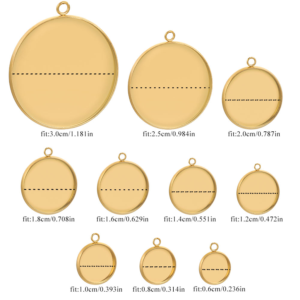 10個 ゴールデン ステンレススチール ラウンド ブランク  - Jewelry Making Tray のレビューと価格