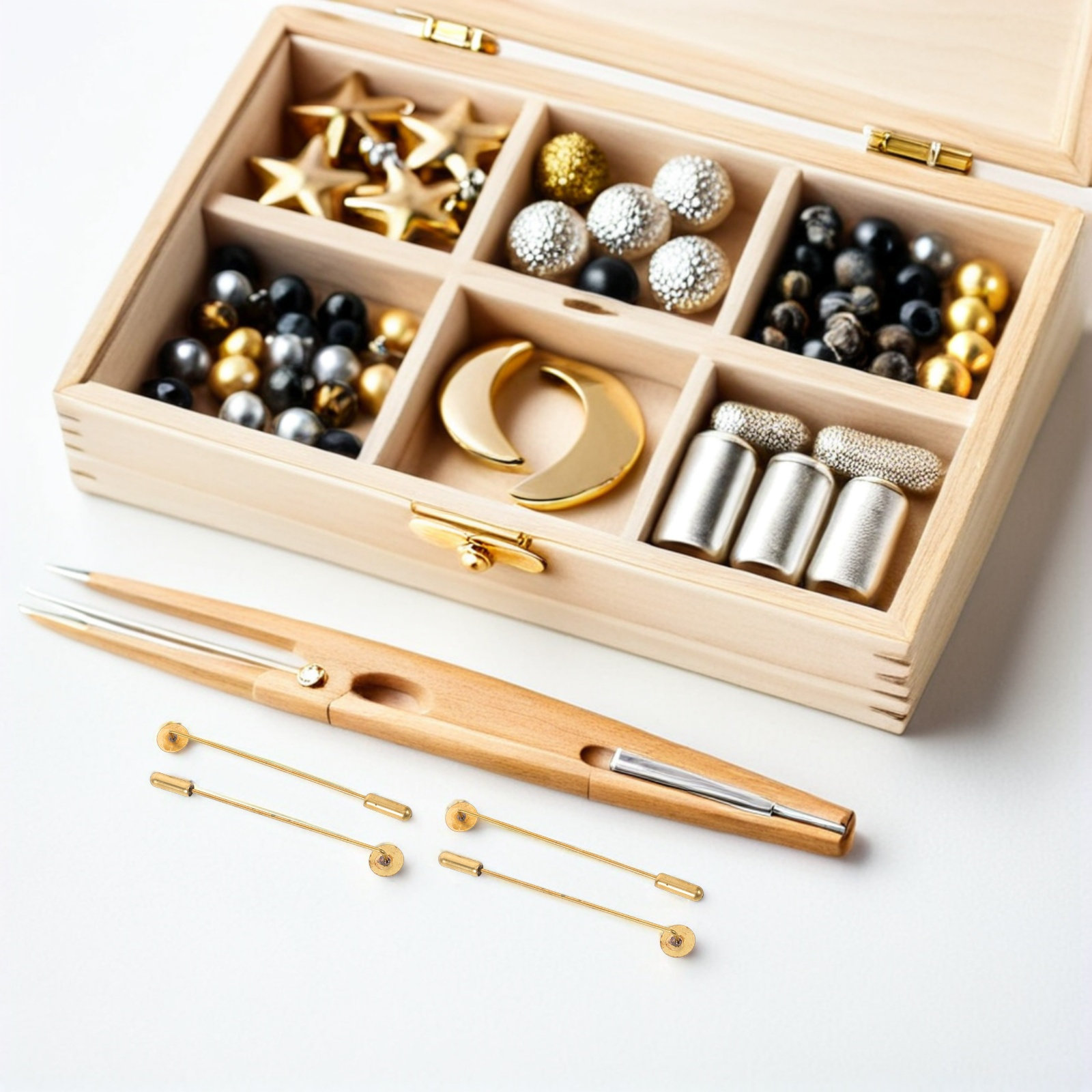 50セット銅製フラットラウンドトレイラペルピン安全ブローチニ - Jewelry Making Tray のレビューと価格