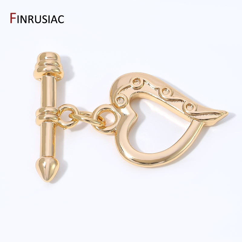14K金メッキ真鍮製ハート型トグルクラスプ、ジュエリー用ロッ - Jewelry Making Items のレビューと価格