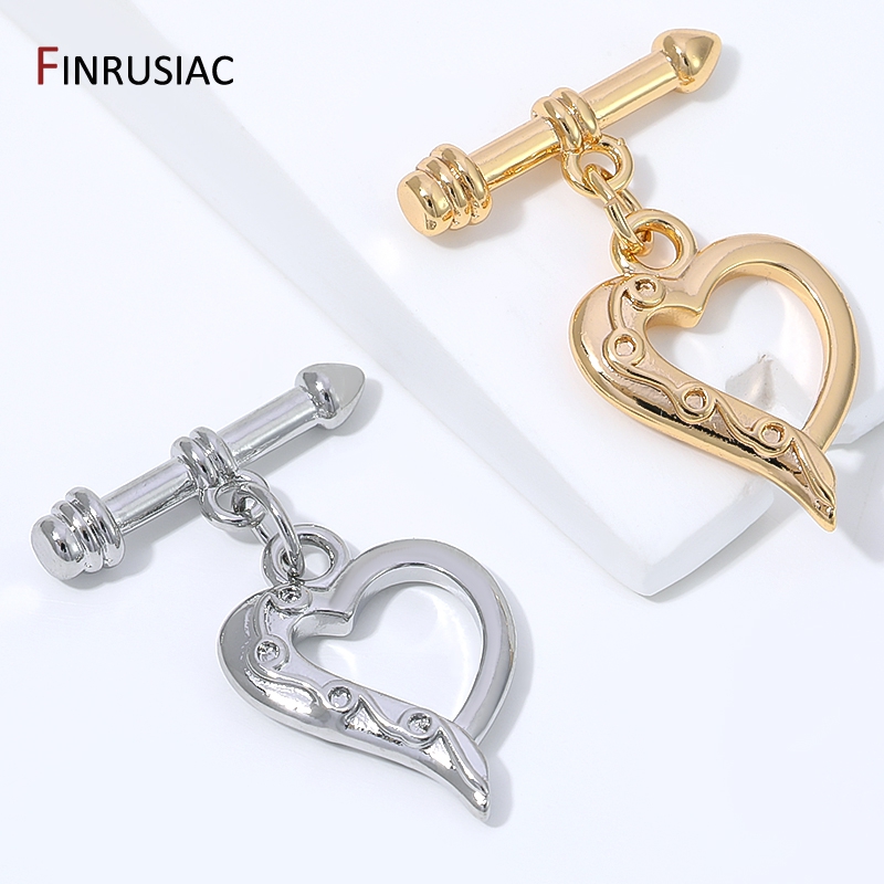 14K金メッキ真鍮製ハート型トグルクラスプ、ジュエリー用ロッ - Jewelry Making Items のレビューと価格