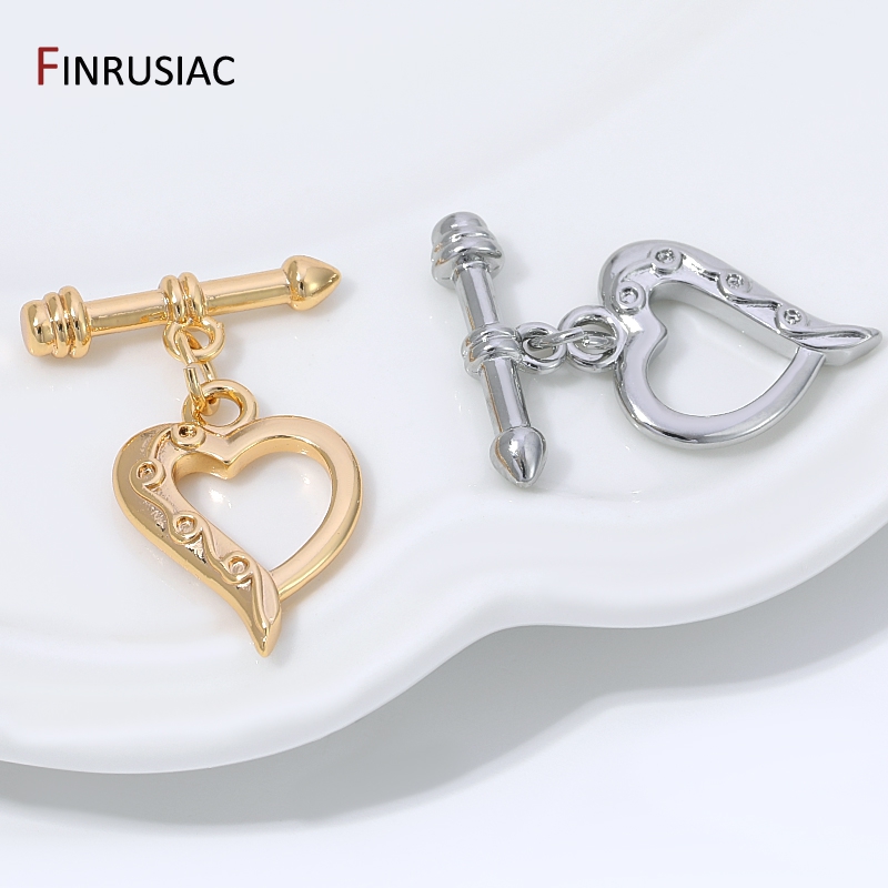 14K金メッキ真鍮製ハート型トグルクラスプ、ジュエリー用ロッ - Jewelry Making Items のレビューと価格
