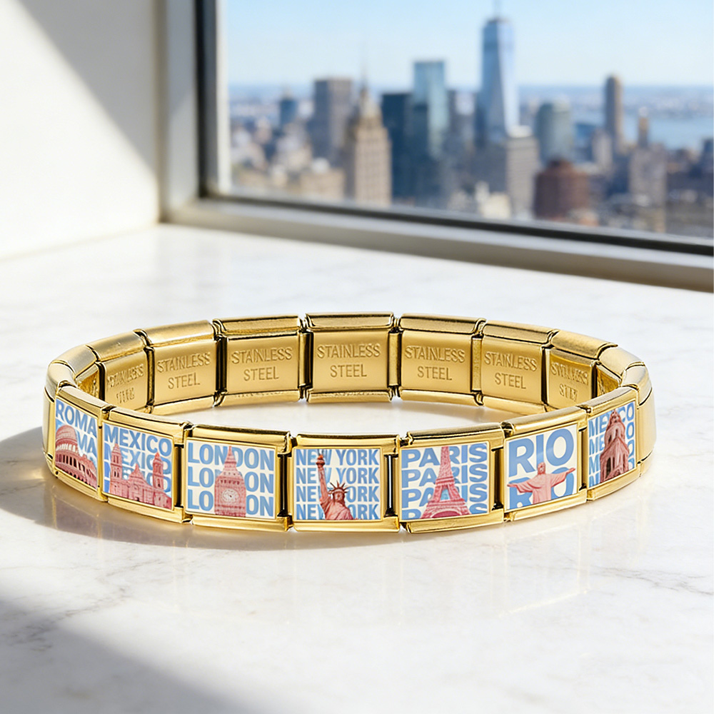 新しいデザインの城、建物、教会、イタリアのリンク、9mmステ - Jewelry Making Newcastle のレビューと価格