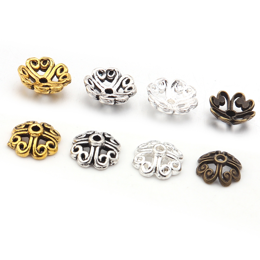 100個入り 8mm 合金製中空フラワービーズキャップ メタ - Jewelry Making Tray のレビューと価格