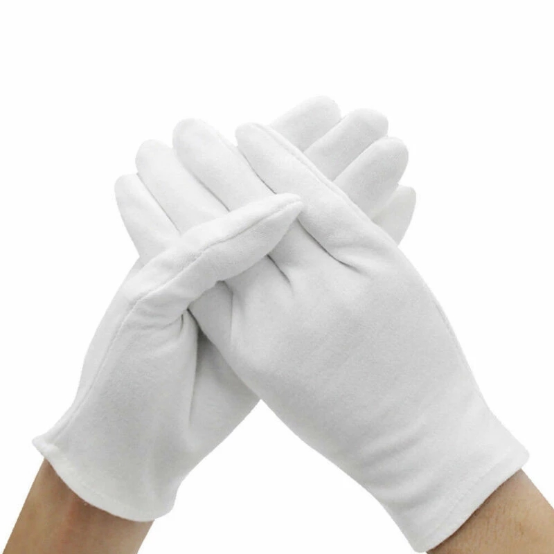 24 個白手袋 12 ペアソフト綿手袋コインジュエリーシルバ - Jewelry Making Gloves のレビューと価格