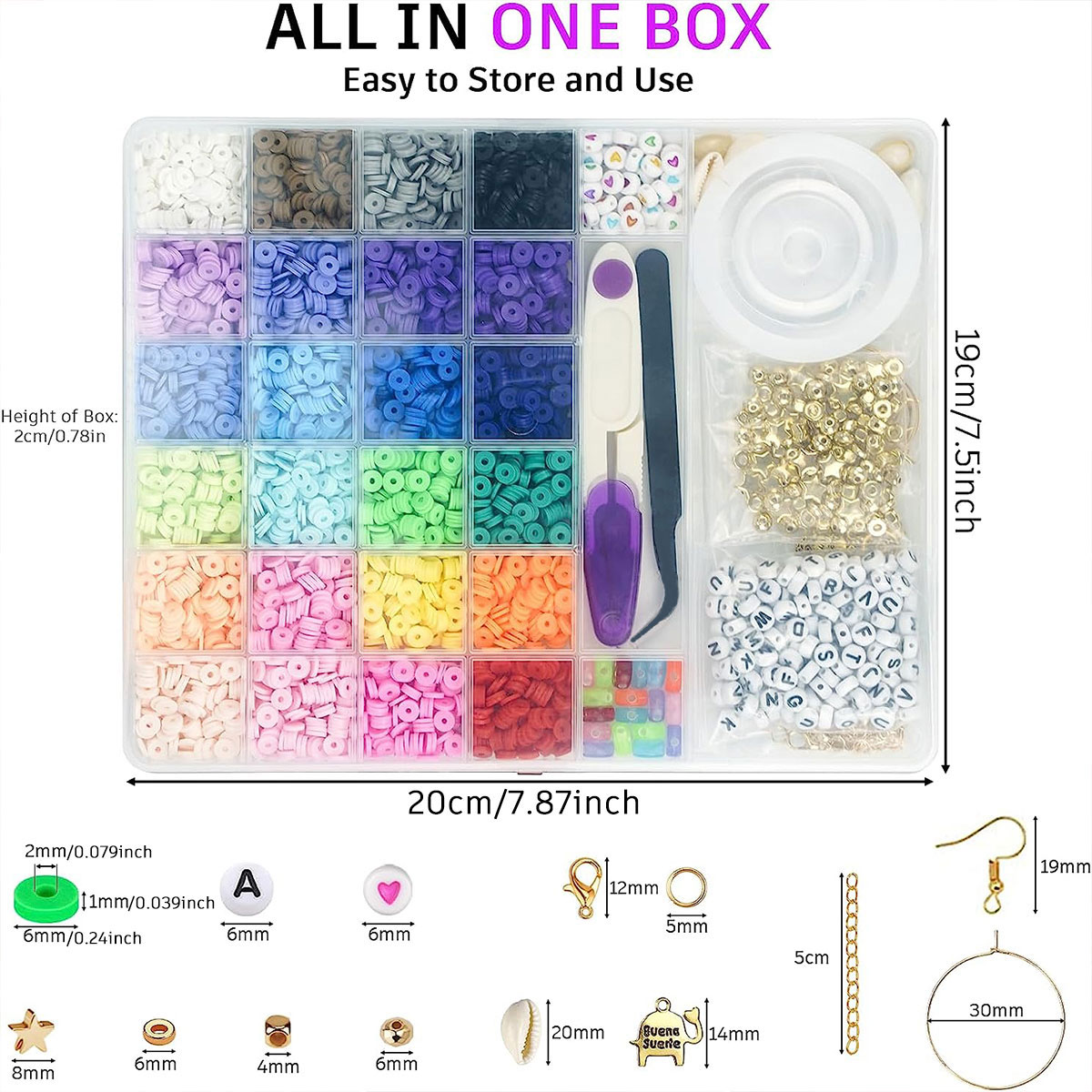 6000個 24色 フラットラウンドポリマークレイビーズ 6 - Jewelry Making Tutorials のレビューと価格