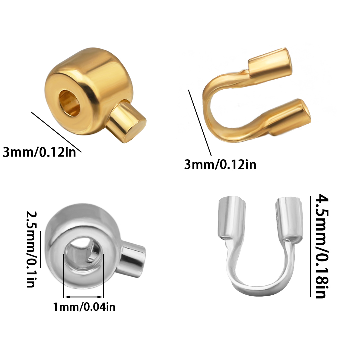 20 個の位置決めビーズ銅鋼ゴールドカラーワイヤープロテクタ - Jewelry Making Yarn のレビューと価格