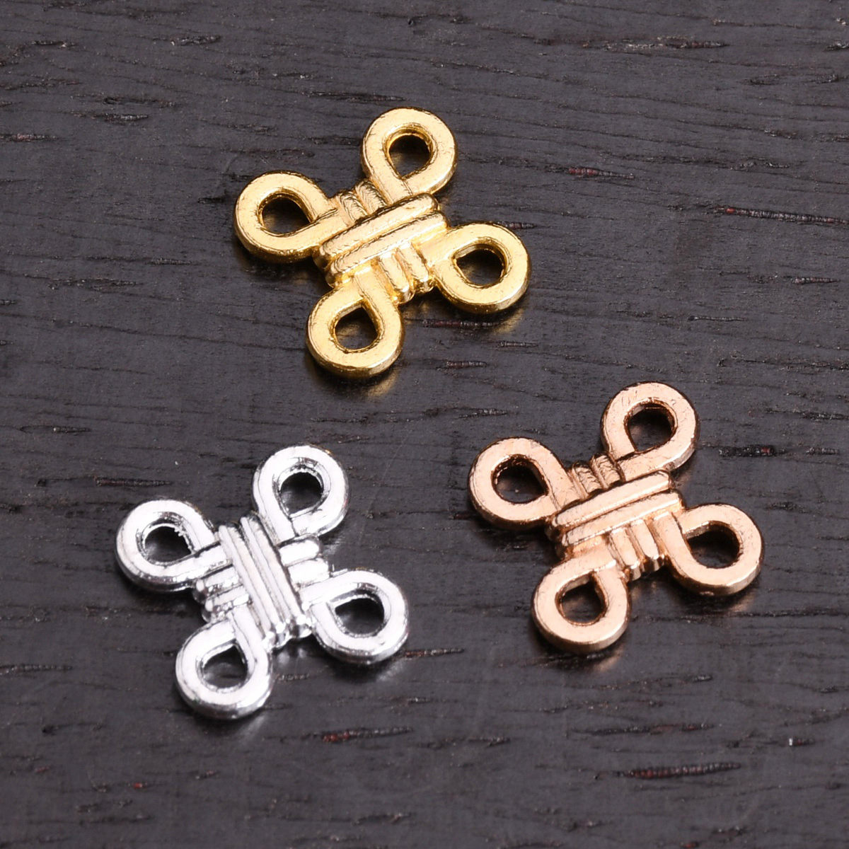20 個クロスノット形状 12 ミリメートルメッキゴールド/ - Jewelry Making Knots のレビューと価格