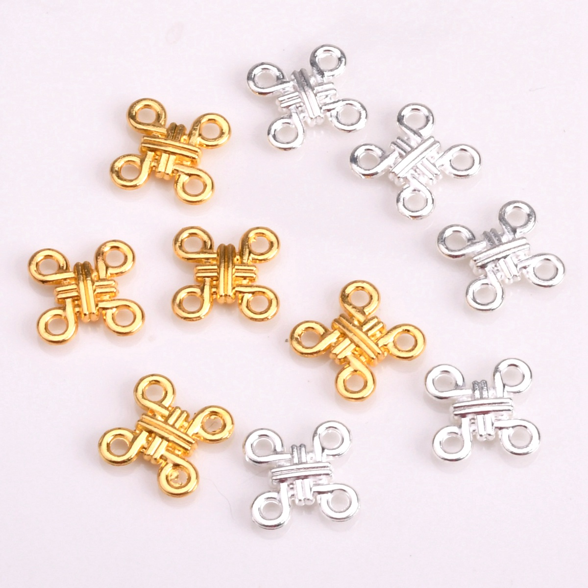 20 個クロスノット形状 12 ミリメートルメッキゴールド/ - Jewelry Making Knots のレビューと価格