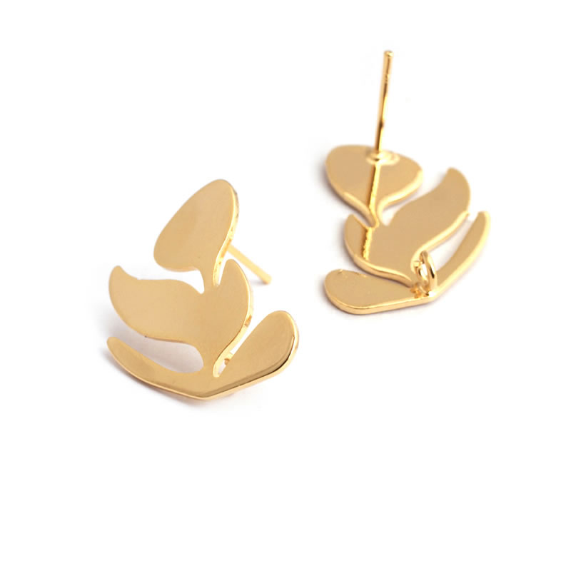 真ちゅう製の蓮の葉,18Kゴールドカラー,木の葉の枝,イヤリ - Jewelry Making Kit のレビューと価格