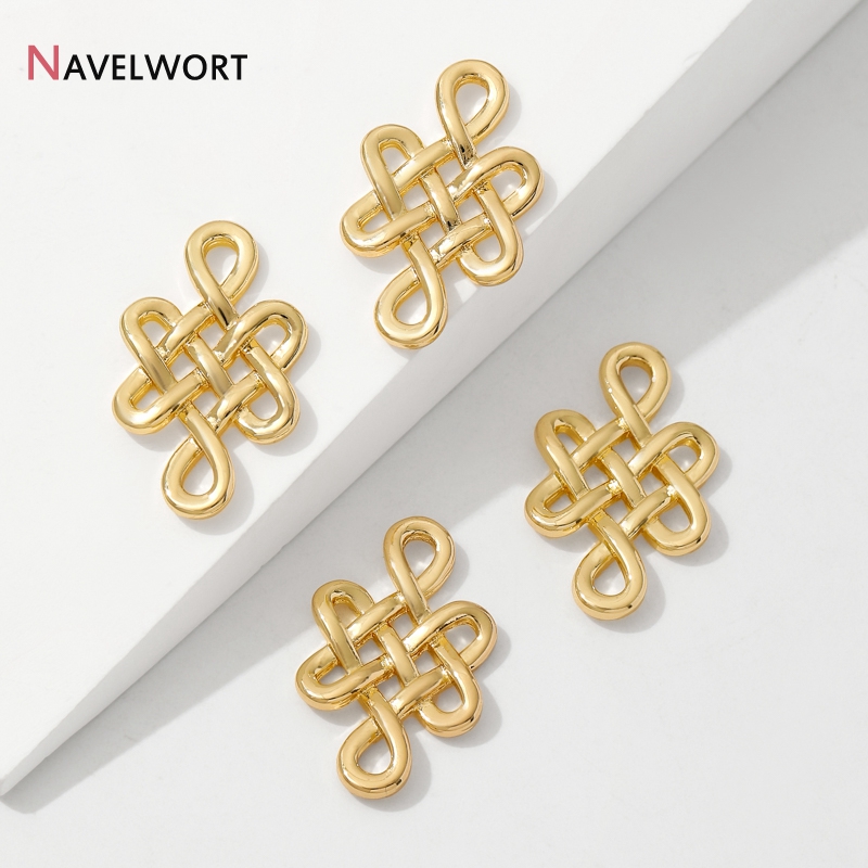 18K金メッキ真鍮製チャイニーズノットコネクターチャーム、チ - Jewelry Making Knots のレビューと価格