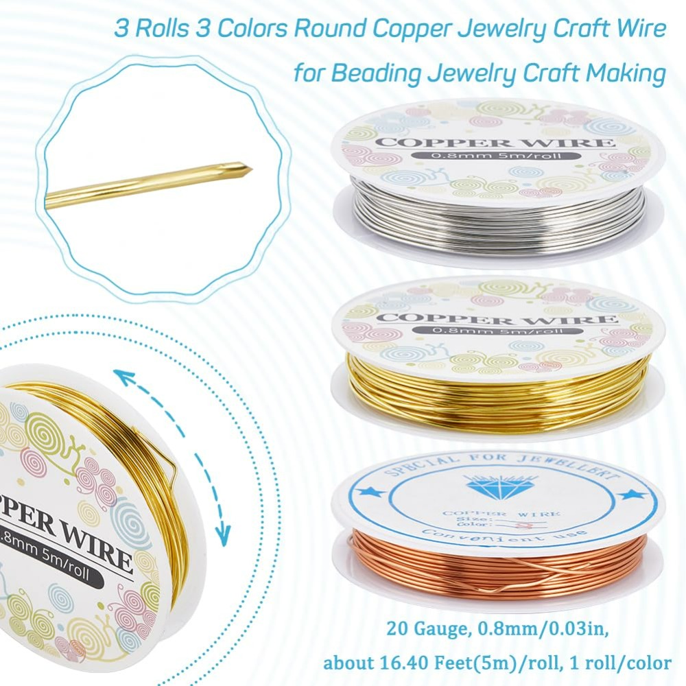 純銅ジュエリーワイヤー,クラフトキット,金と銀のワイヤー,裸 - Jewelry Making Tutorials のレビューと価格