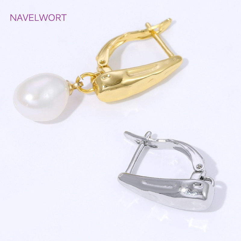 18K ゴールドメッキの滑らかなイヤリングフック、イヤリング - Jewelry Making Items のレビューと価格