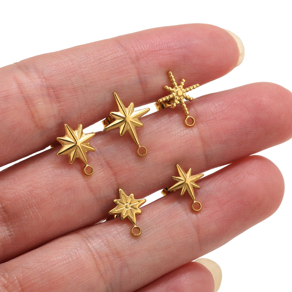 6個入りステンレス製スターピアススタッド、イヤリング製作ツー - Jewelry Making Tools List のレビューと価格