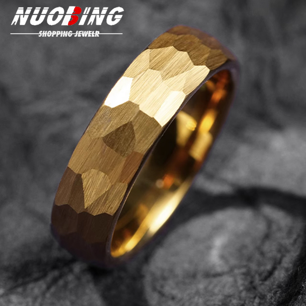 ハンマー多面チタンリング男性女性のための黒つや消しステンレス - Jewelry Making Hammer のレビューと価格