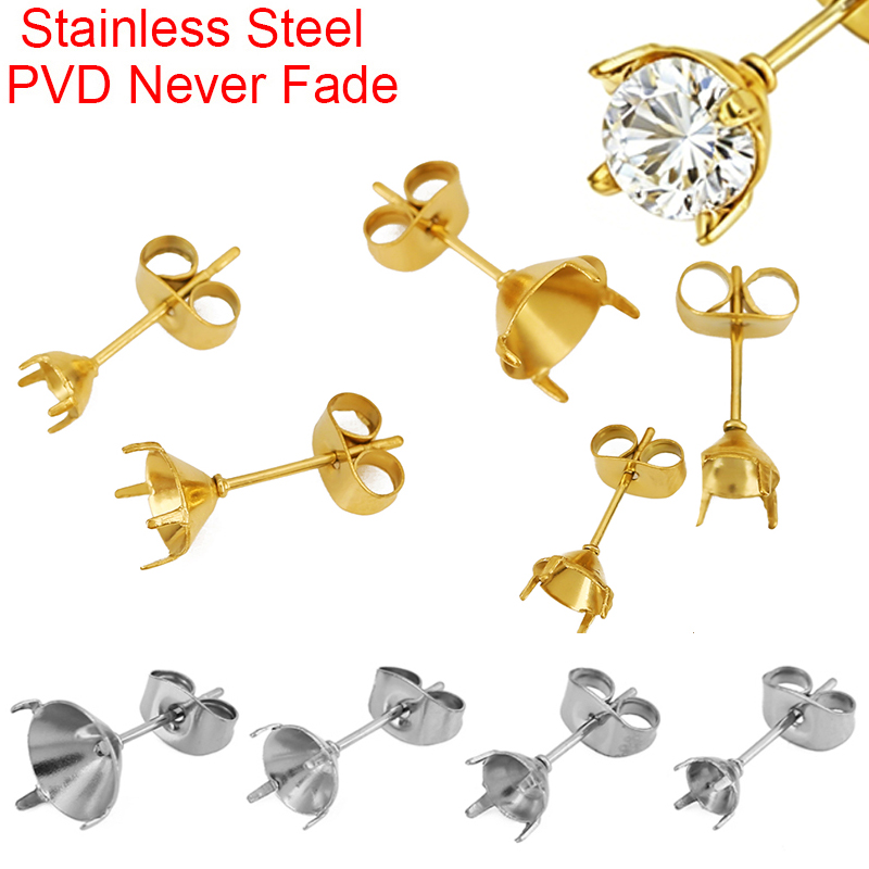 20個入りPVD加工ステンレスイヤリング用石留め具（5mm、 - Jewelry Making Set のレビューと価格