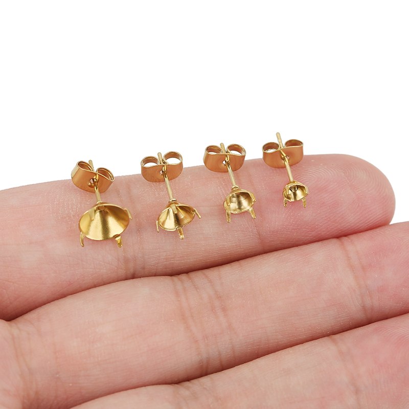 20個入りPVD加工ステンレスイヤリング用石留め具（5mm、 - Jewelry Making Set のレビューと価格